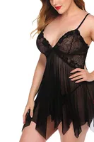 Tül Transparan Babydoll Gecelik Bella Notte 15500 Siyah görsel 5